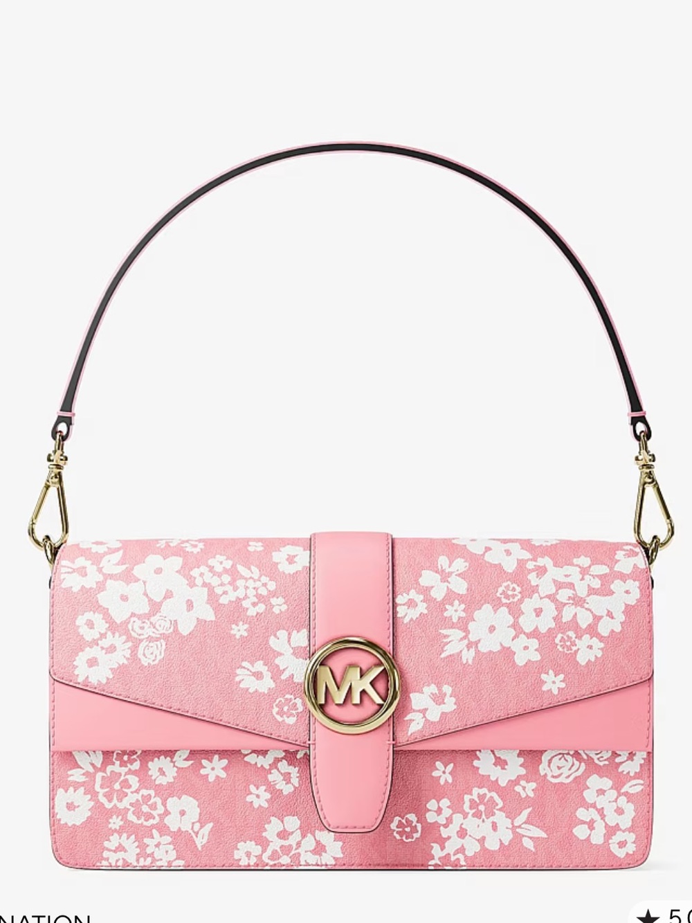 MICHAEL KORS Greenwich Md Printed Signature Logo Convertible Shoulder
Carnation